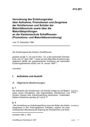 413.201 - Schaffhauser Rechtsbuch - Kanton Schaffhausen