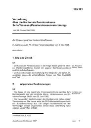 Pensionskassenverordnung - Schaffhauser Rechtsbuch