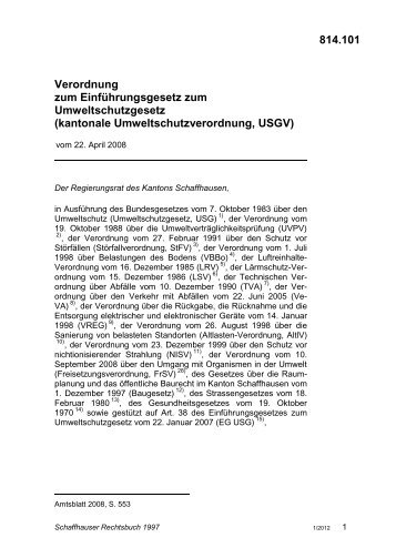 814.101 - Schaffhauser Rechtsbuch - Kanton Schaffhausen