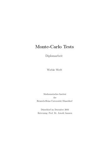 Monte-Carlo Tests - Mathematik - Heinrich-Heine-Universität ...