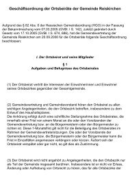 Geschäftsordnung der Ortsbeiräte der Gemeinde Reiskirchen