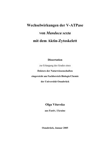 Wechselwirkungen der V-ATPasevon Manduca sexta mit dem Aktin ...