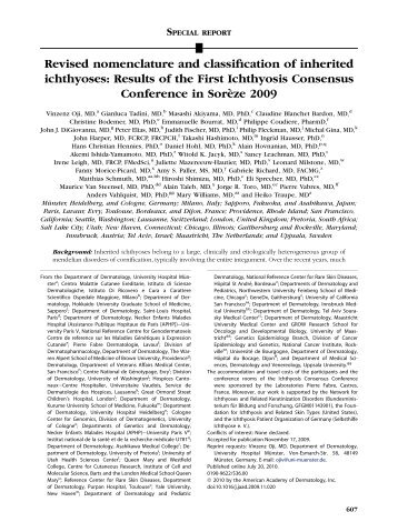 Revised nomenclature and classification of inherited ichthyoses ...