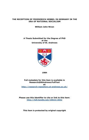 William John Niven Phd Thesis - University of St Andrews