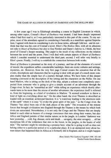 The game of allusion in Hearth of Darkness and The ... - Ruc UDC