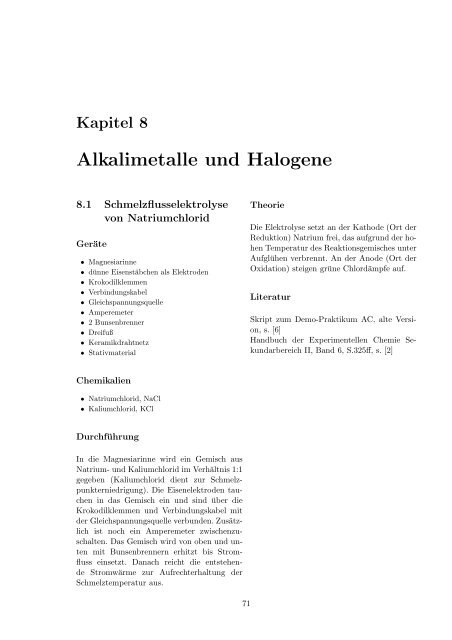 Skript zum AC-Teil - Anorganische Chemie, AK Röhr, Freiburg