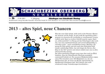 2013 – altes Spiel, neue Chancen - Schachbezirk Oberberg