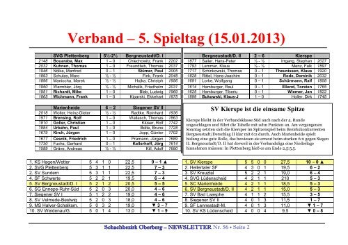 2013 – altes Spiel, neue Chancen - Schachbezirk Oberberg