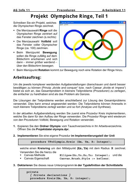 Projekt Olympische Ringe Teil 1
