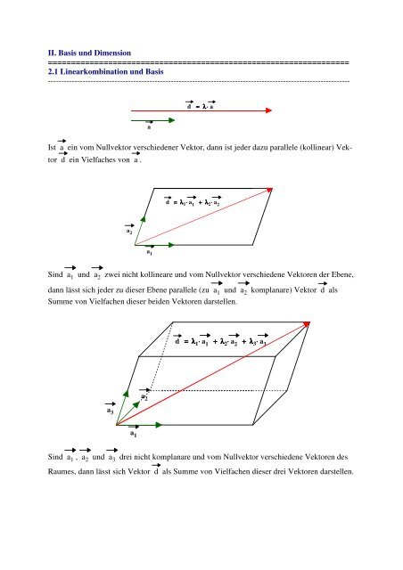 II. Basis und Dimension ...