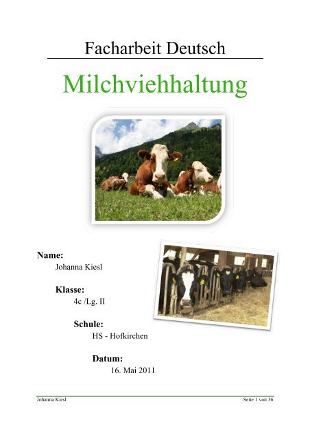 LINK: Fachbereichsarbeit | Milchviehhaltung (Johanna Kiesl)