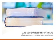 AHS-SCHILFAngebot Für 2011/12 - Schulen