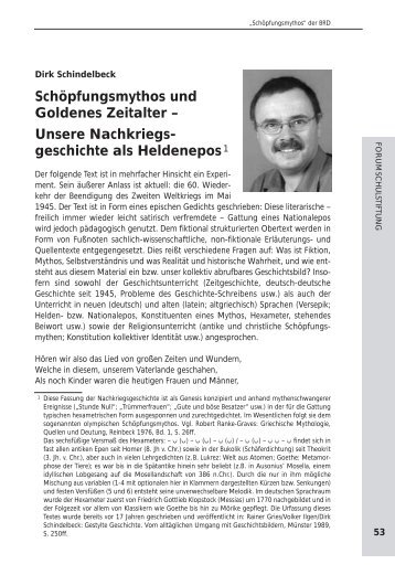 Schöpfungsmythos und Goldenes Zeitalter ... - Dirk Schindelbeck