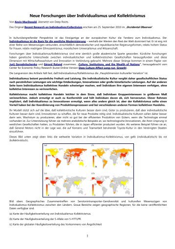 Neue Forschungen über Individualismus und Kollektivismus