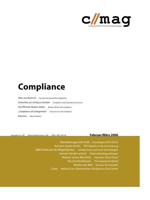 c // mag - Fachzeitschrift für Informationstechnologien, Themenheft: Compliance