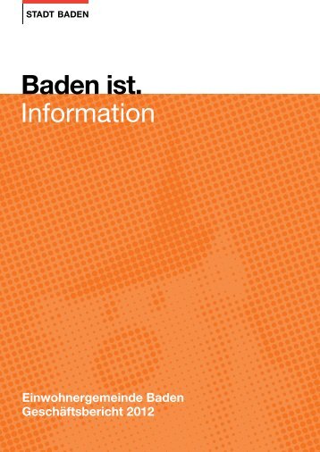 Geschäftsbericht 2012 - Online Shop - Stadt Baden