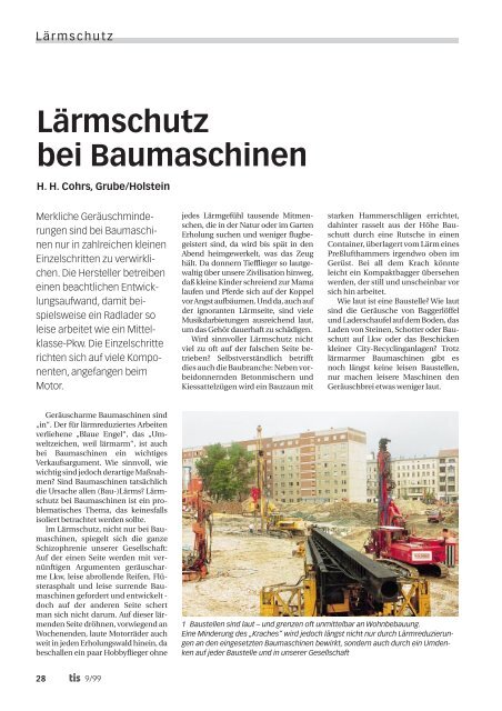 Lärmschutz bei Baumaschinen - Bauverlag