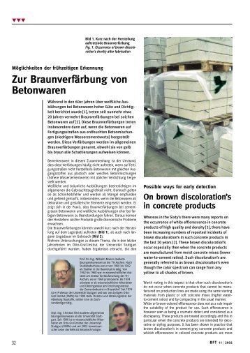 Zur Braunverfärbung von Betonwaren - Bauverlag