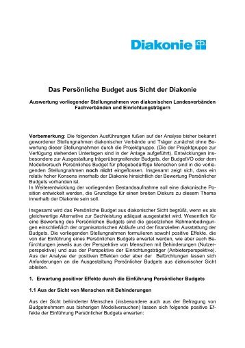 Das Persönliche Budget aus Sicht der Diakonie (pdf, 60,83 KB)