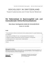 SOCIOLOGY IN SWITZERLAND - Sociology of Switzerland