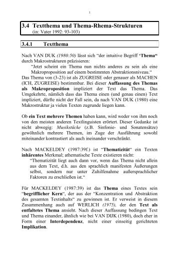 Vater Textthema Thema Rhema