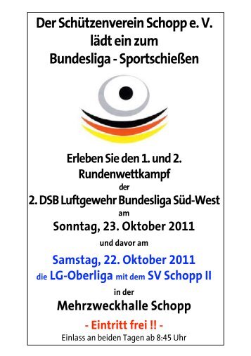 Sonntag, 23. Oktober 2011 - Schützenverein-Schopp e.V