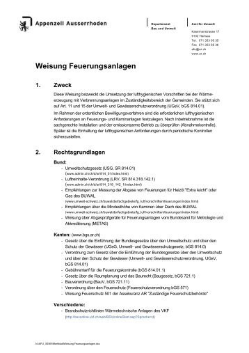 Weisung Feuerungsanlagen