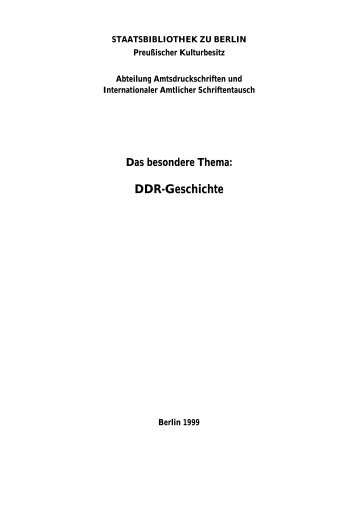 DDR-Geschichte - Staatsbibliothek zu Berlin