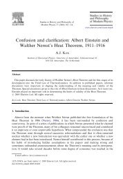 Confusion and clarification: Albert Einstein and Walther Nernst's ...