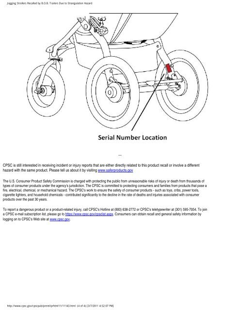 Jogging Strollers Recalled by B.O.B. Trailers Due to Strangulation ...