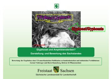 Glyphosat und Amphibiensterben? - Landwirtschaft in Sachsen ...