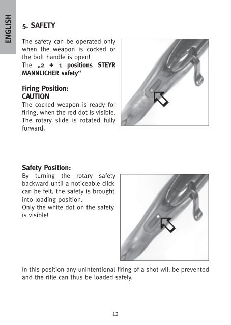 instructions for use betriebsanleitung mannlicher classic mannlicher ...