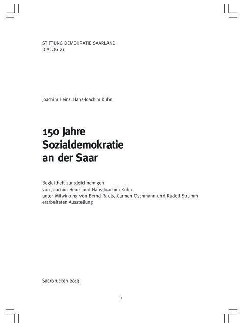 Sozialdemokratie an der Saar - Stiftung Demokratie Saarland