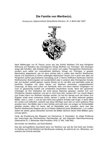 Die Familie von Werther(n) - Gaebler Info und Genealogie