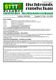 tischtennis rundschau - Steirischer Tischtennisverband