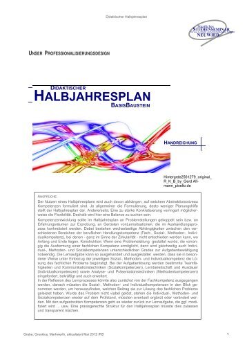 Didaktischer Halbjahresplan