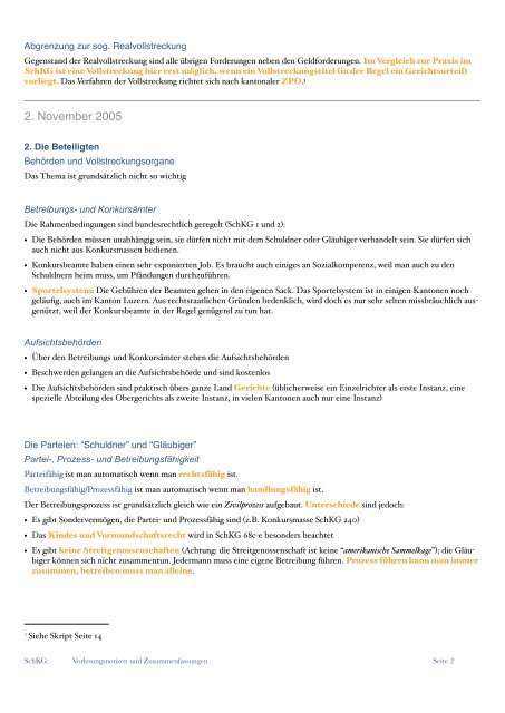 SchKG: Zusammenfassung - Studentische Organisationen Uni Luzern