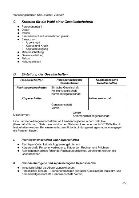 KMU I: Zusammenfassung (2006)