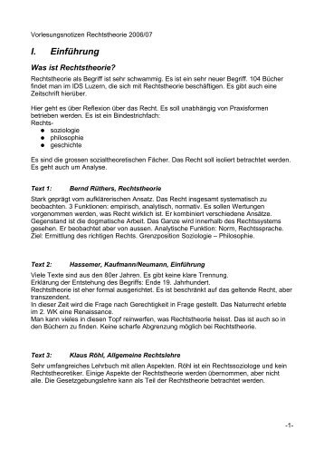 Rechtstheorie: Zusammenfassung - Studentische Organisationen ...