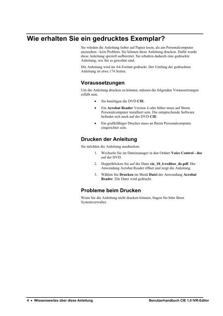 Benutzerhandbuch CIE 1.0 IVR-Editor - Avaya Support