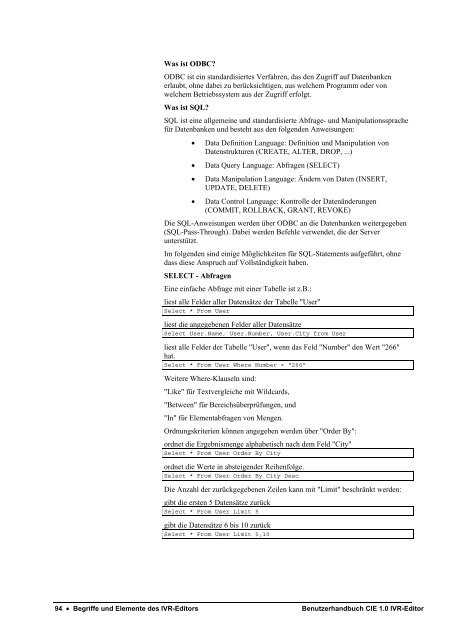 Benutzerhandbuch CIE 1.0 IVR-Editor - Avaya Support