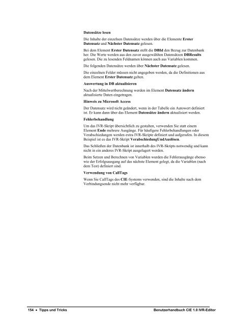 Benutzerhandbuch CIE 1.0 IVR-Editor - Avaya Support