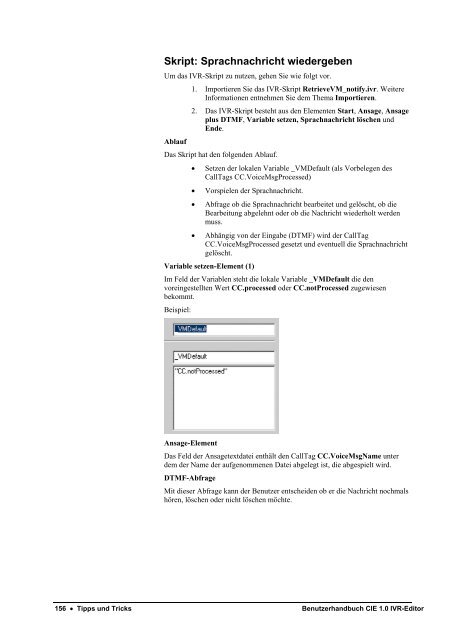 Benutzerhandbuch CIE 1.0 IVR-Editor - Avaya Support