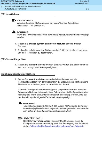 DEFINITY ECS Release 9 Installation ... - Avaya Support