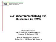 Zur Inhaltserschließung von Musikalien im SWB - SWOP