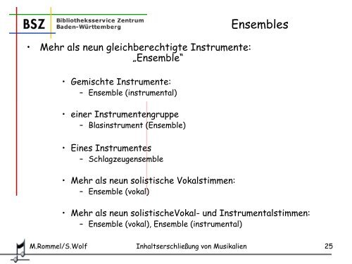 Zur Inhaltserschließung von Musikalien im SWB - SWOP