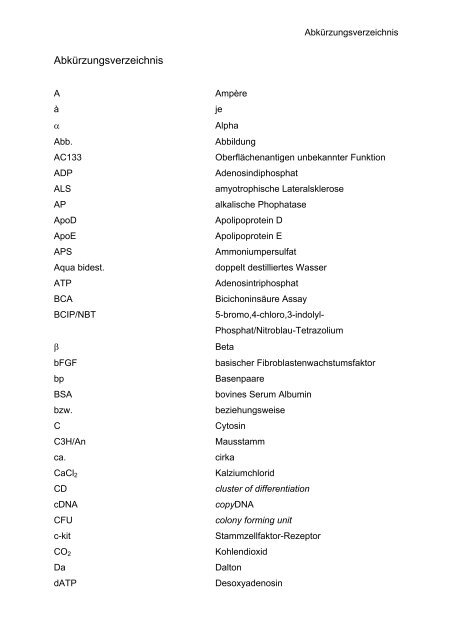 Untersuchungen zur Bedeutung mesenchymaler Stammzellen in ...