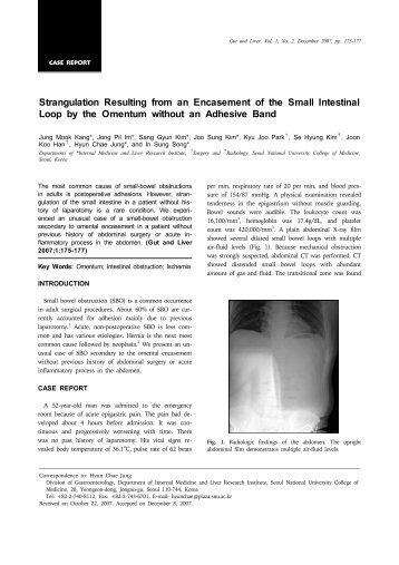 Strangulation Resulting from an Encasement of the Small Intestinal ...