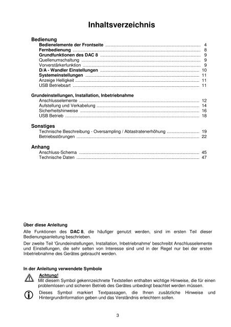 Bedienungsanleitung - T+A Elektroakustik