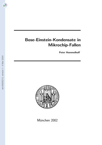 Bose-Einstein-Kondensate in Mikrochip-Fallen